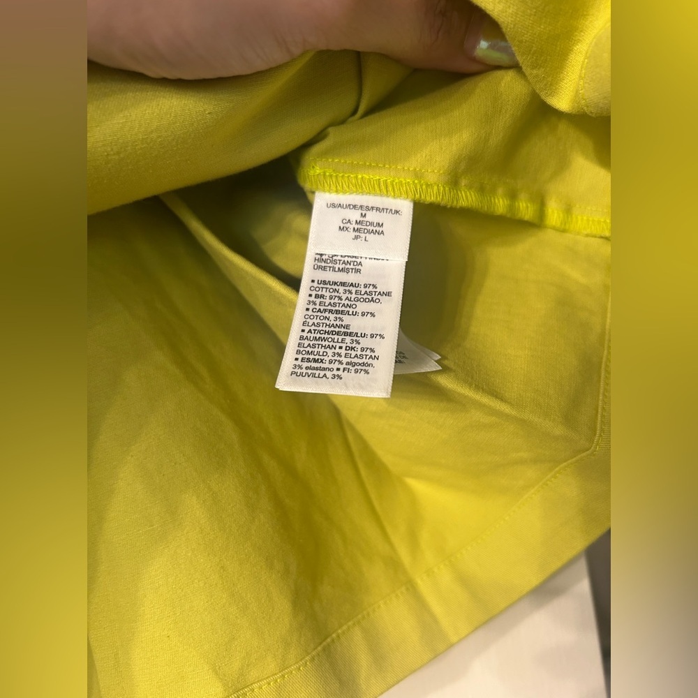 THE Drop Women's Chartruese Utility Mini Skirt Yellow Green Size Medium - Picture 4 of 7
